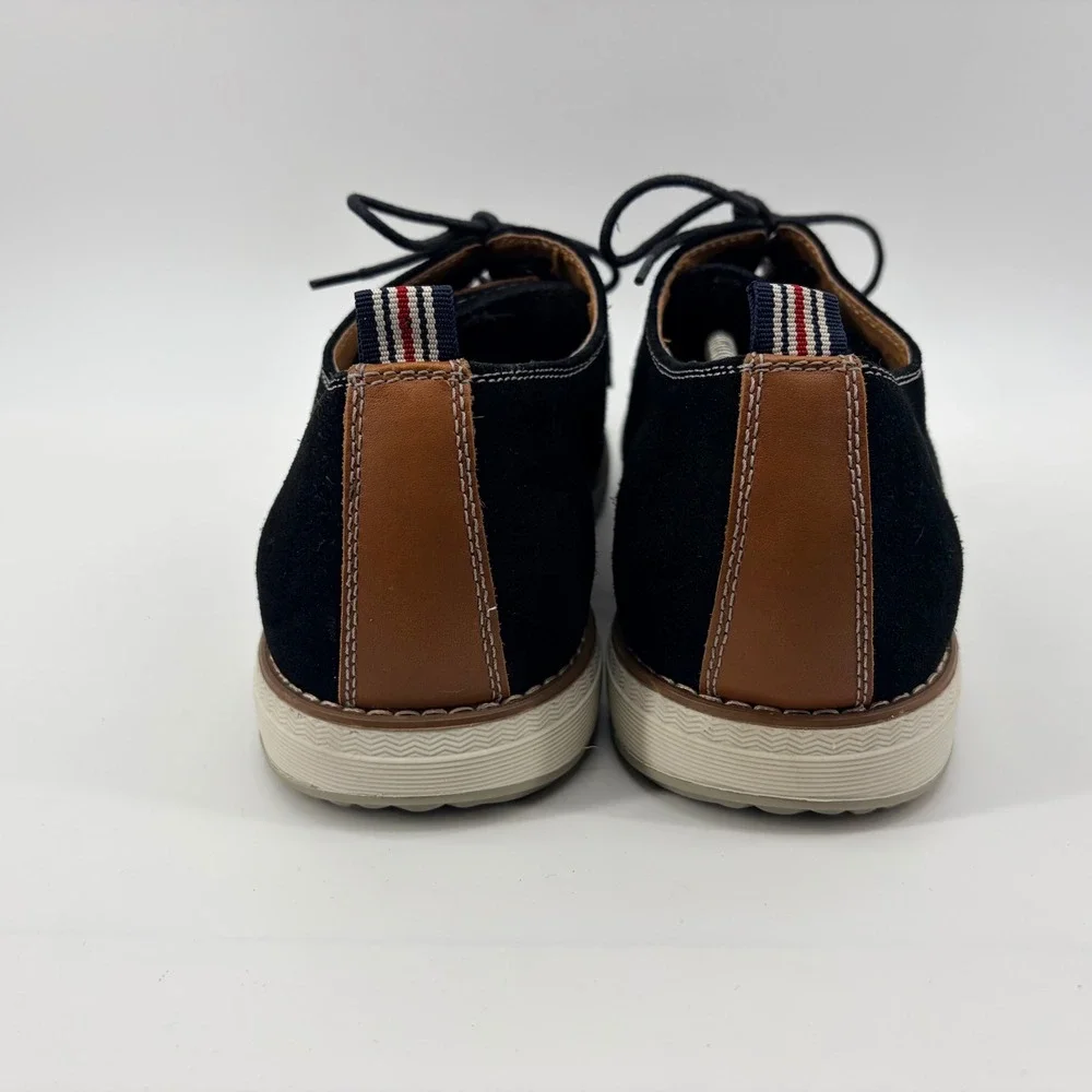 Original Penguin Troy Shoes Size 13 Black Suede Leather Derby Oxford Mens